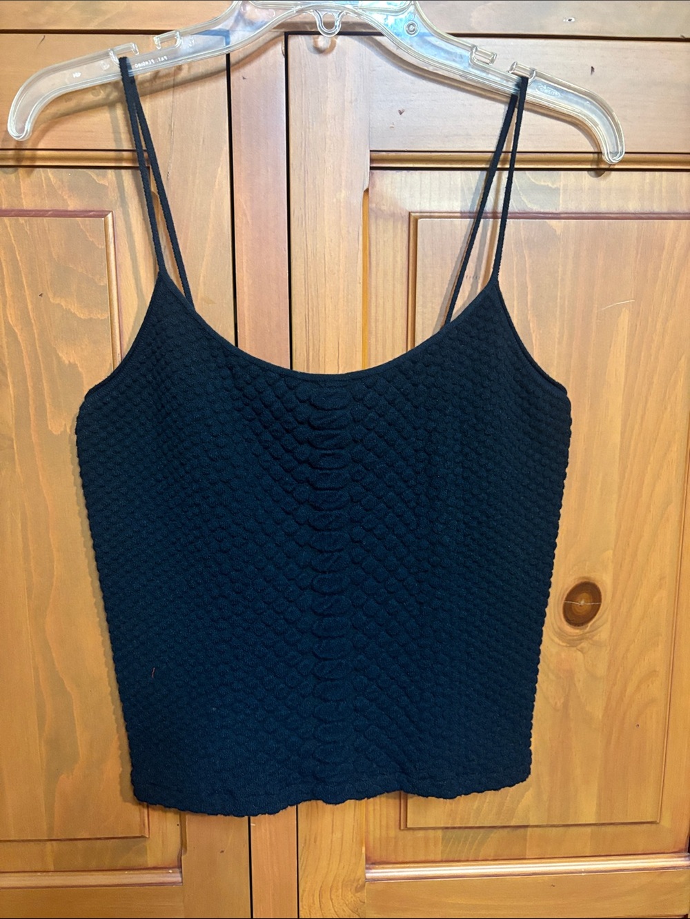 Armani Collezioni Black Textured Spaghetti-Strap Camisole